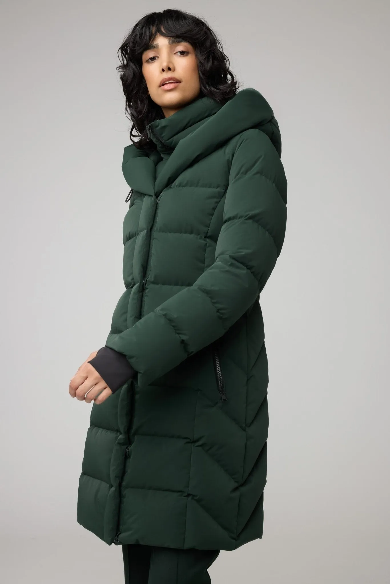 SOIA&KYO SONNY-N - Slim-Fit Novo Down Coat With Bib & Hood