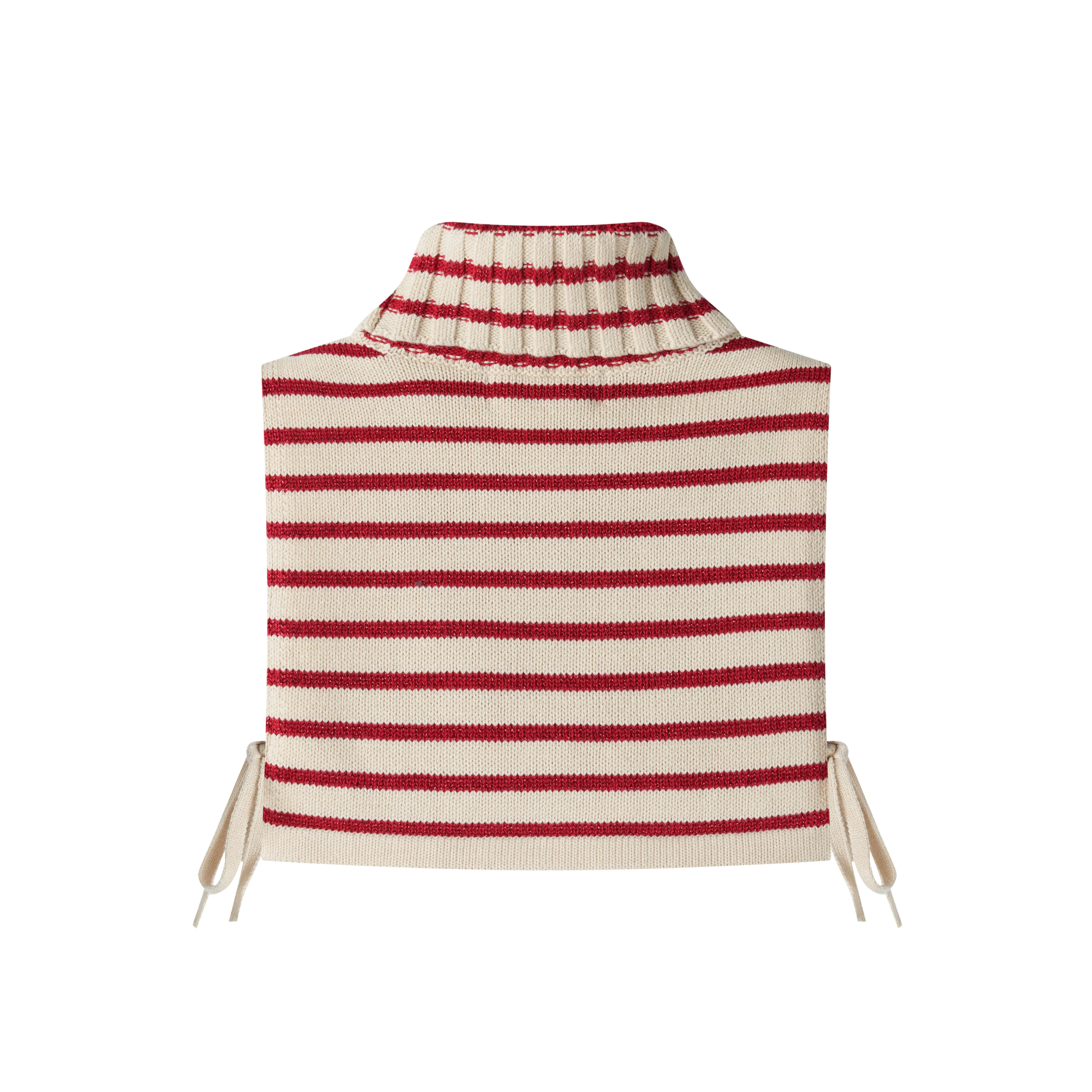 STRIPED TURTLENECK COLLAR-RED STRIPED