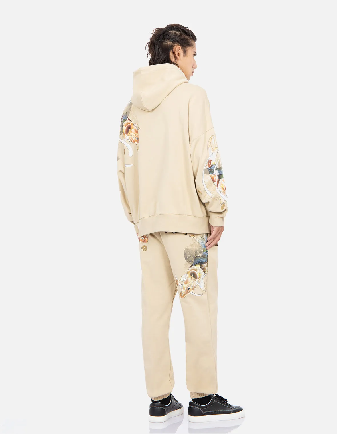 Tattoo Koi Print Sweatpants