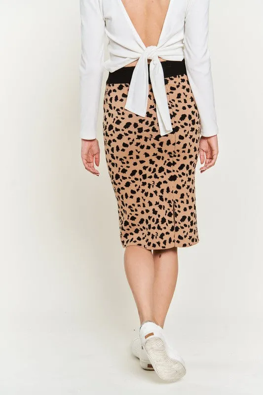 TEEK - PLUS SIZE ANIMAL PRINT SWEATER SKIRT