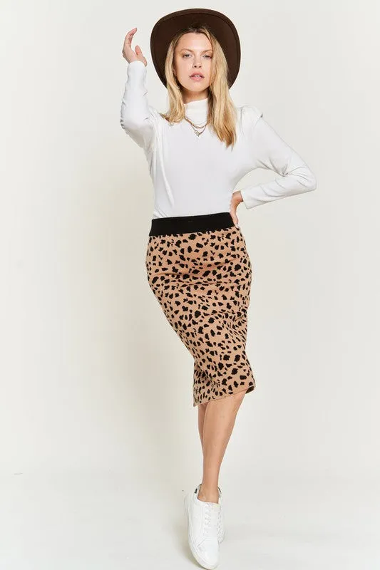 TEEK - PLUS SIZE ANIMAL PRINT SWEATER SKIRT