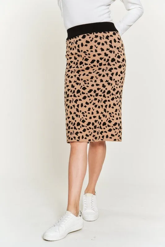 TEEK - PLUS SIZE ANIMAL PRINT SWEATER SKIRT