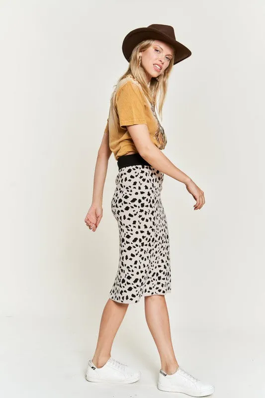 TEEK - PLUS SIZE ANIMAL PRINT SWEATER SKIRT