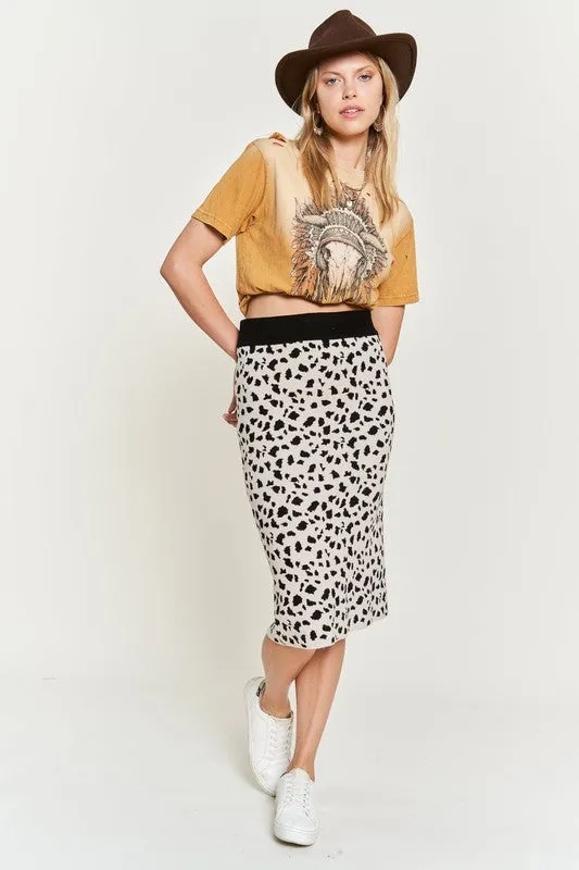 TEEK - PLUS SIZE ANIMAL PRINT SWEATER SKIRT