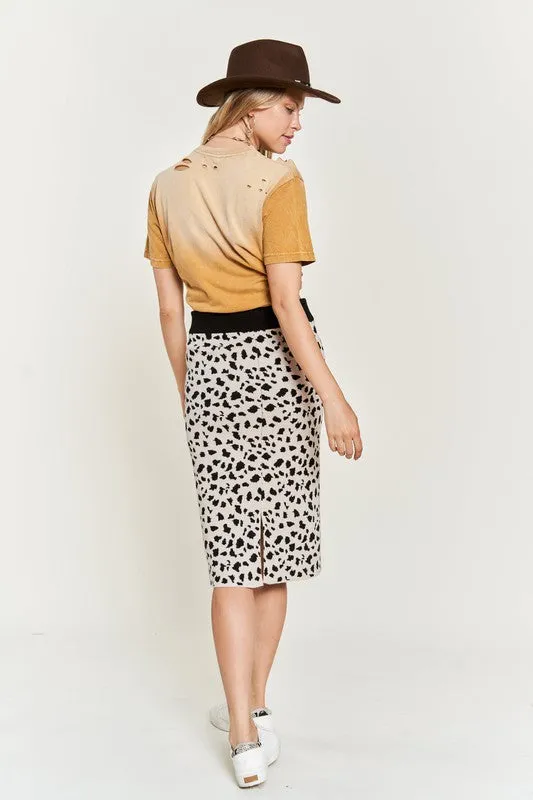 TEEK - PLUS SIZE ANIMAL PRINT SWEATER SKIRT