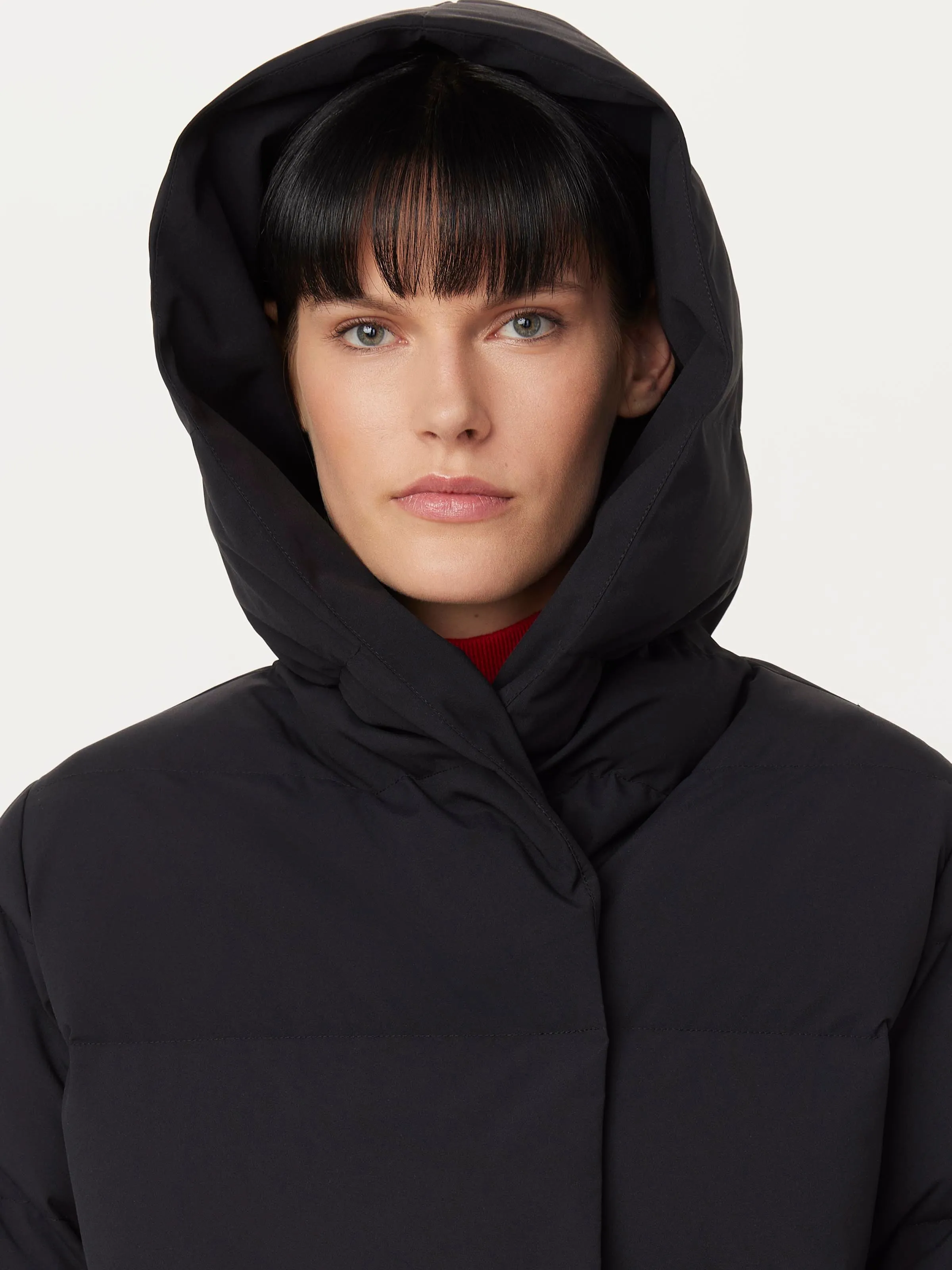 The Highland Long Puffer Coat in Black