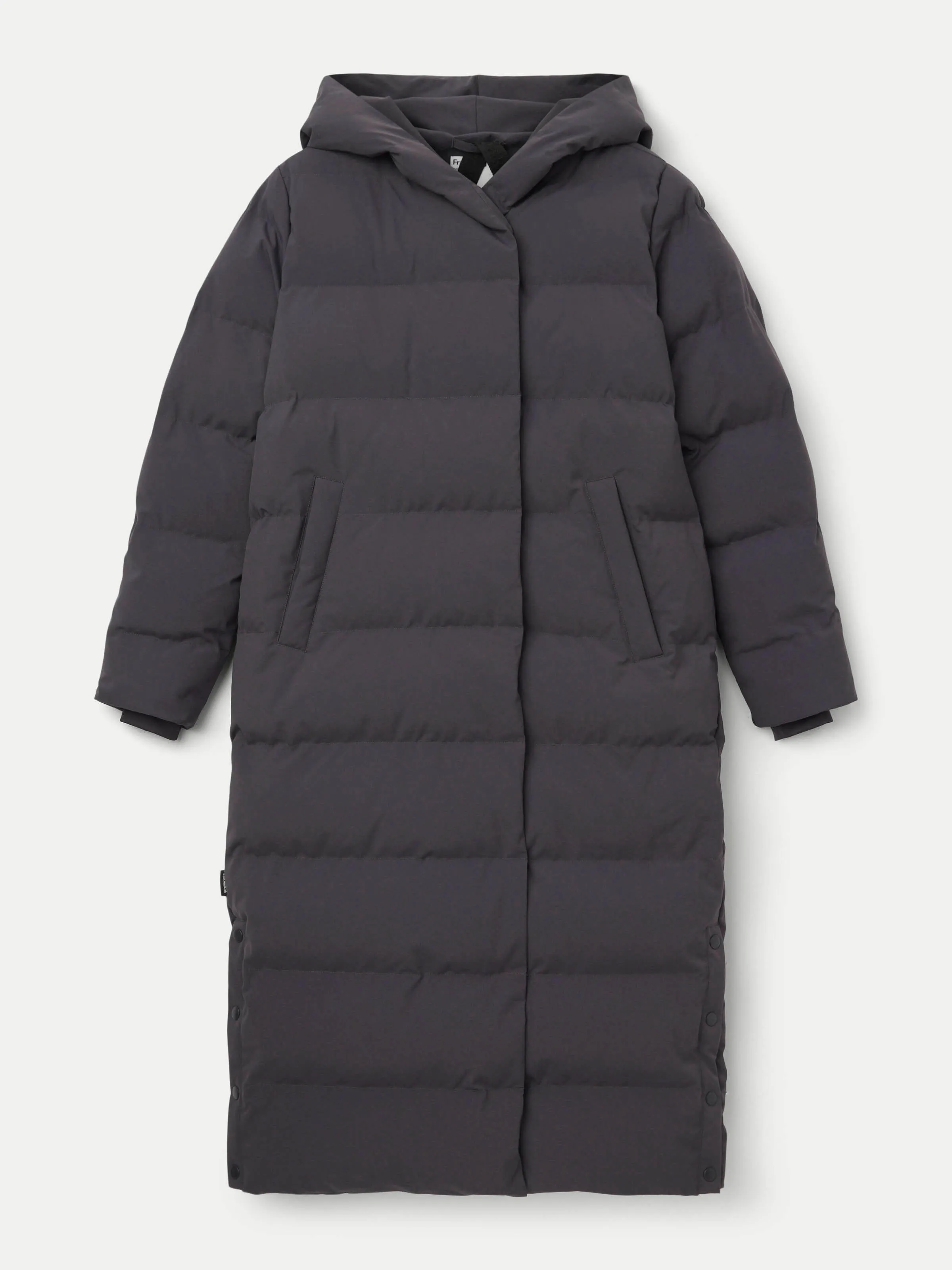 The Highland Long Puffer Coat in Dark Grey