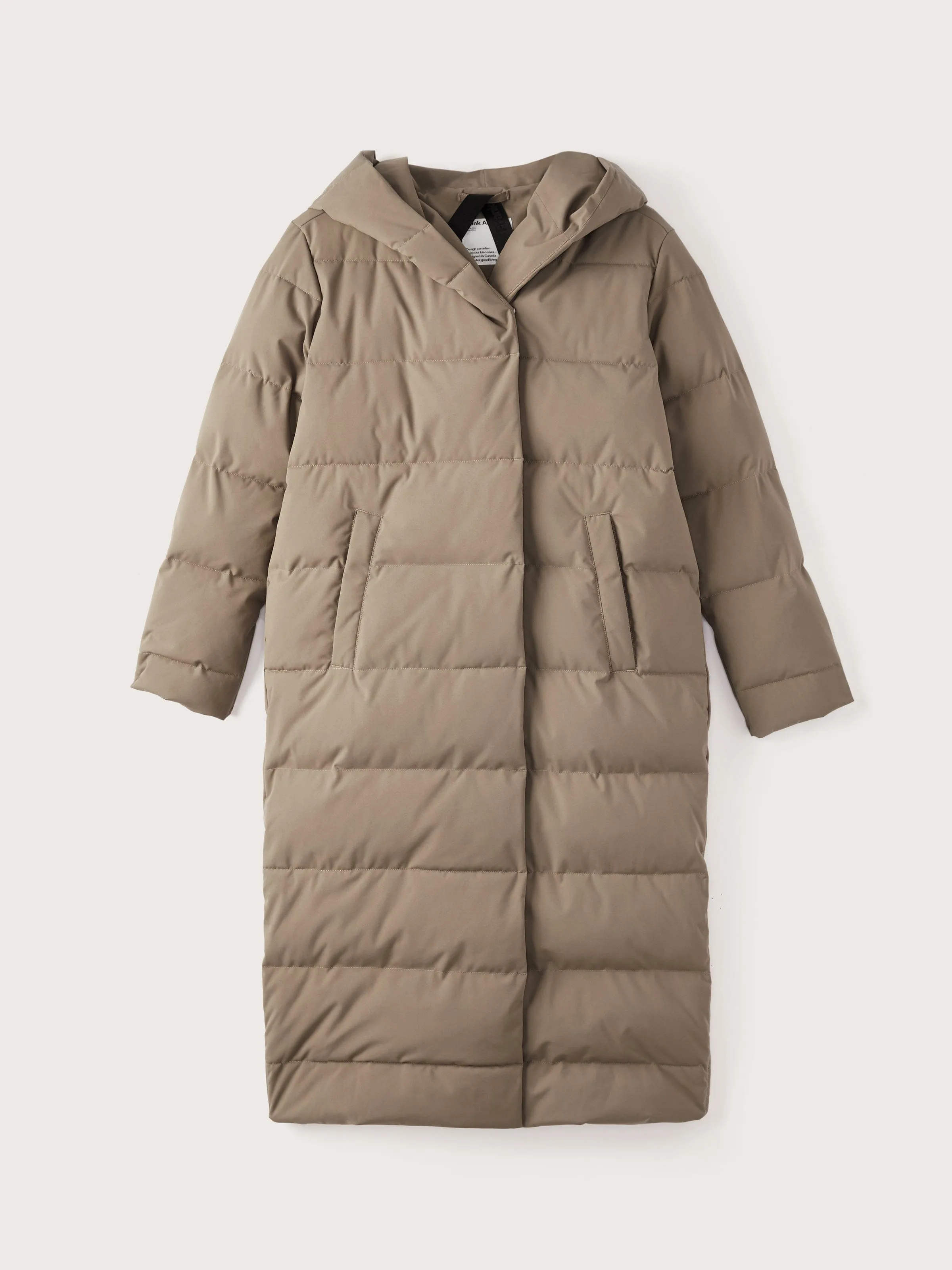 The Highland Long Puffer Coat in Walnut