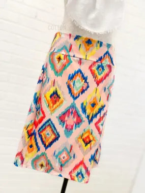 The Market Skirt in Rainbow Ikat