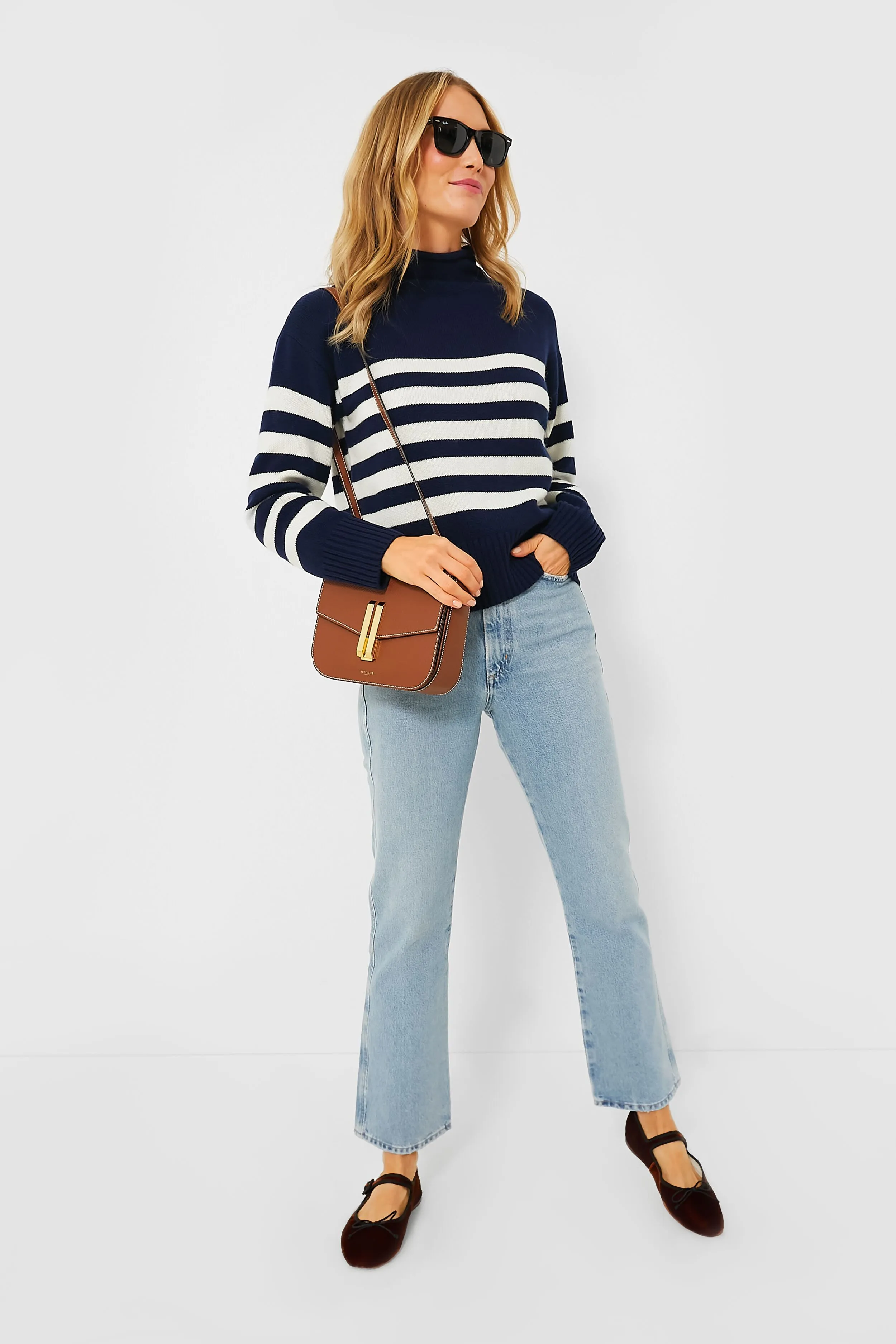 The Navy and Cream Lucca Sweater