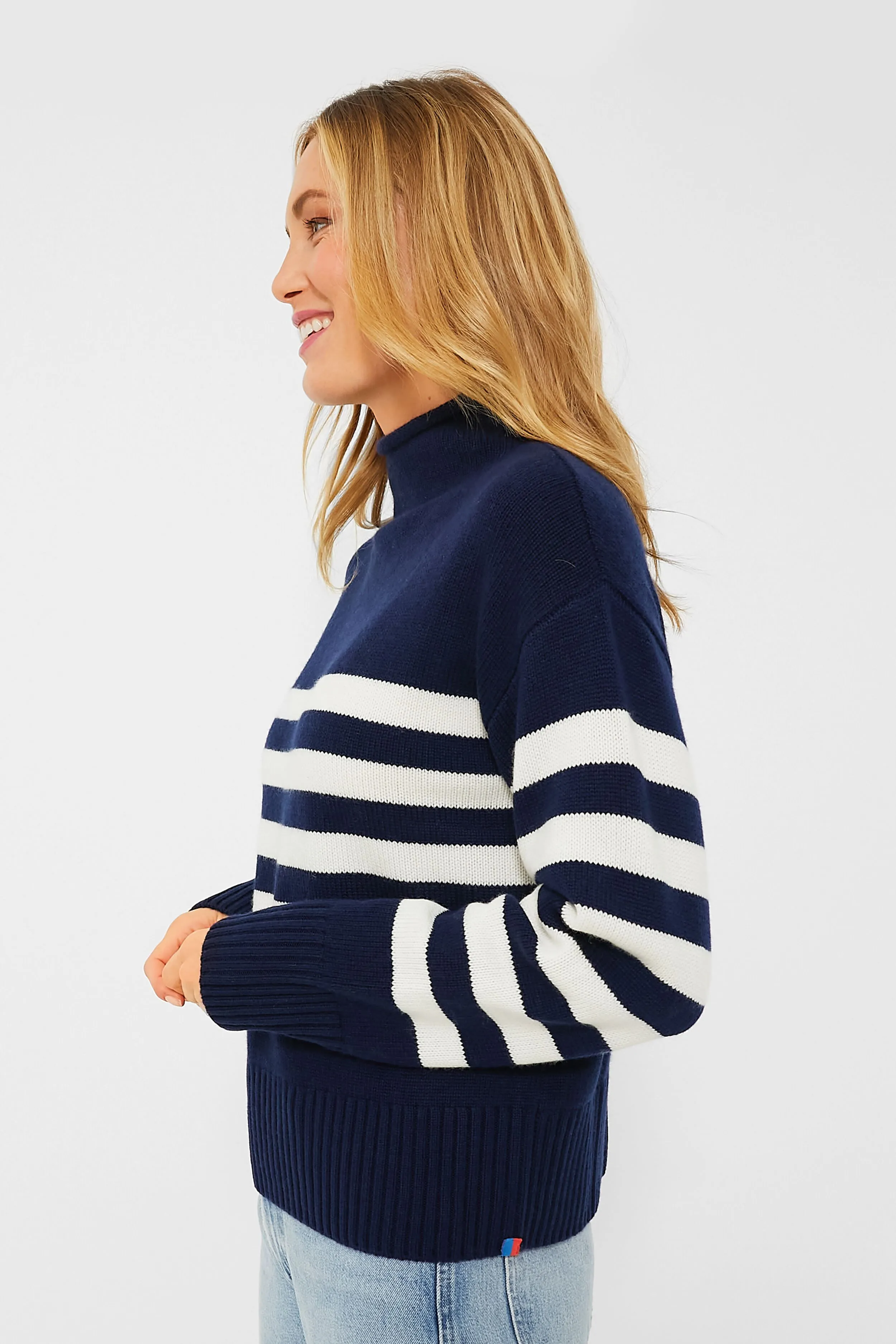 The Navy and Cream Lucca Sweater