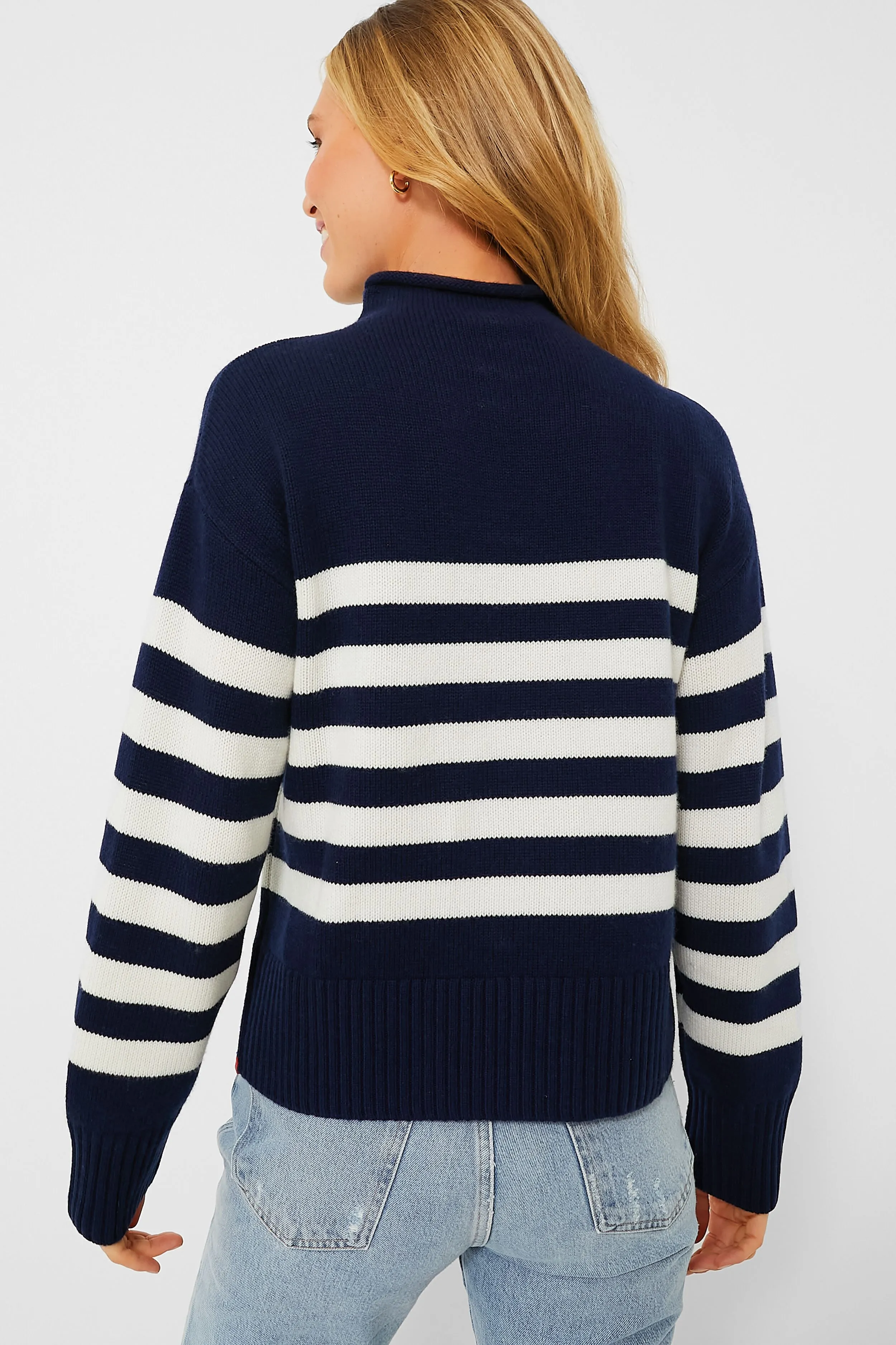 The Navy and Cream Lucca Sweater