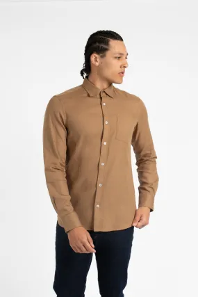 Tobacco Twill Cotton Tencel Shirt