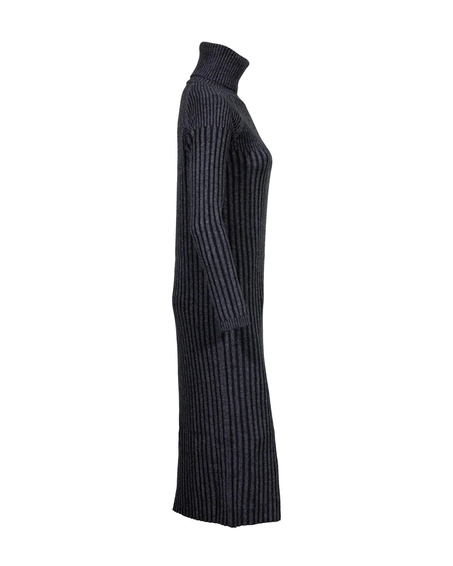 Tonet Two Ton Rib Knit Turtleneck Dress