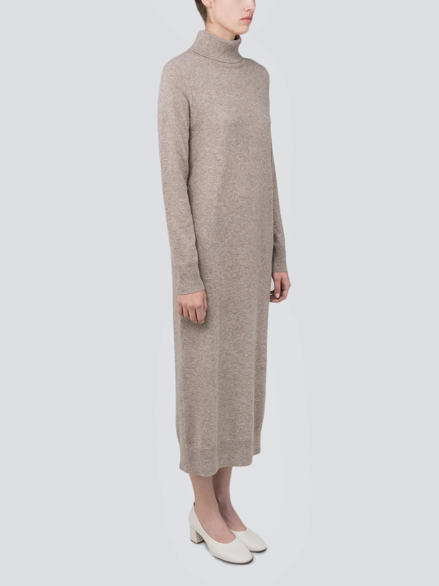 Turtleneck Maxi Dress_Beige