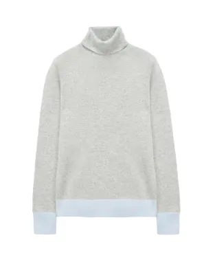 Turtleneck Slimfit Sweater_CB_Light Grey/Baby Blue