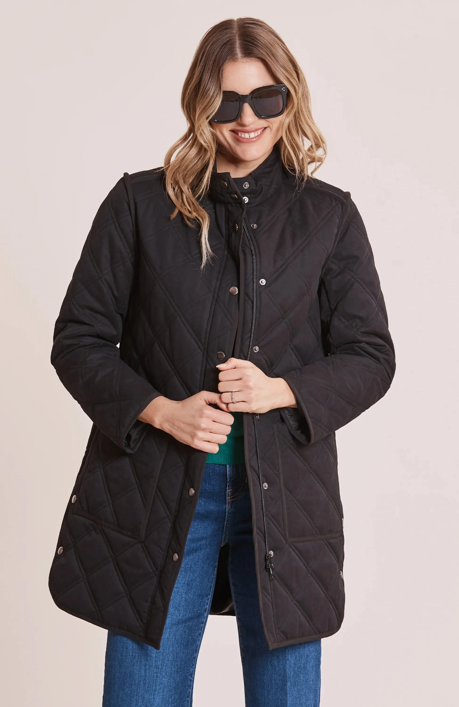 Tyler Boe Tilda Quilted Car Coat Black