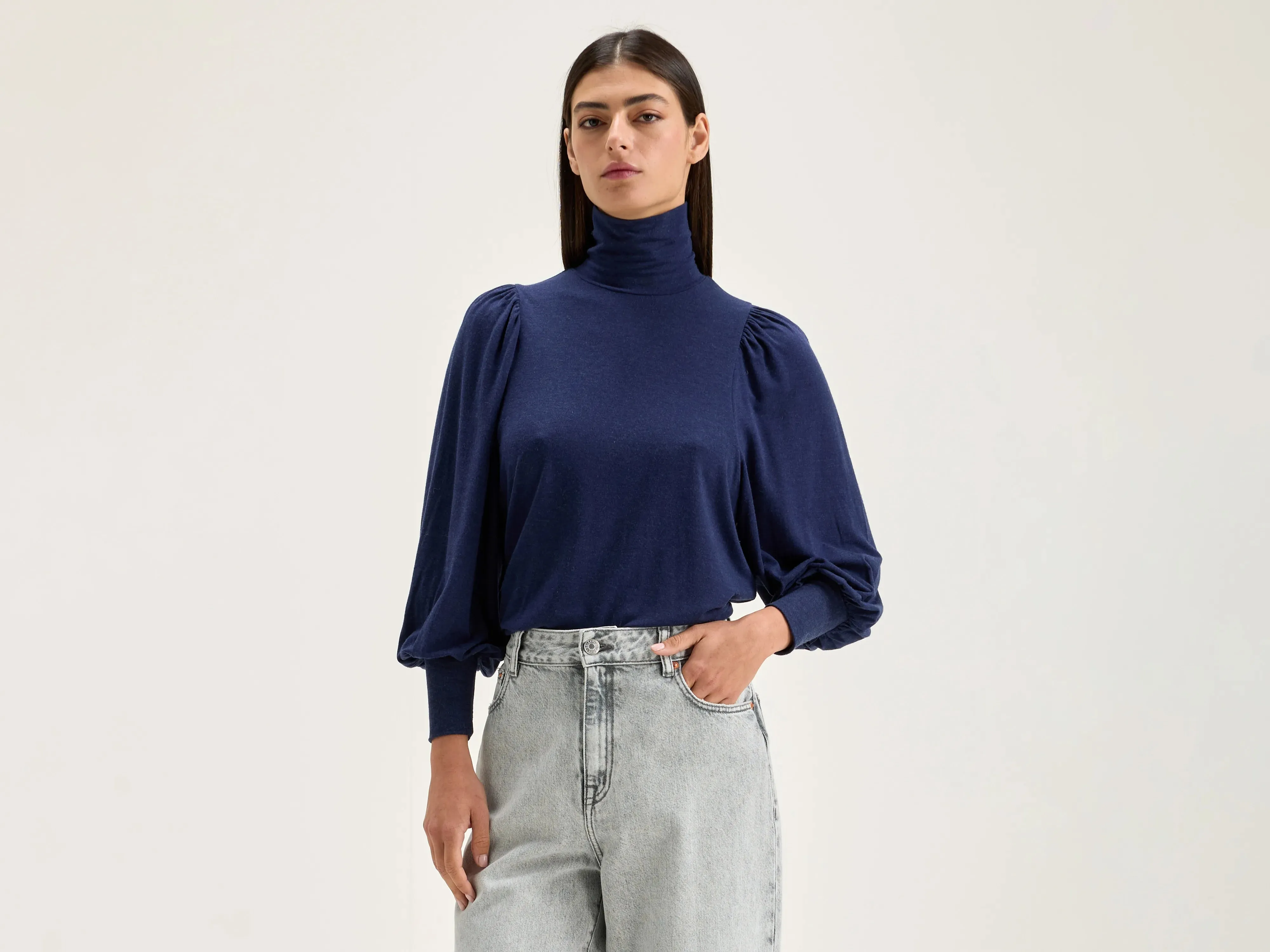 Vazo turtleneck t-shirt (242 / W / NAVAL)