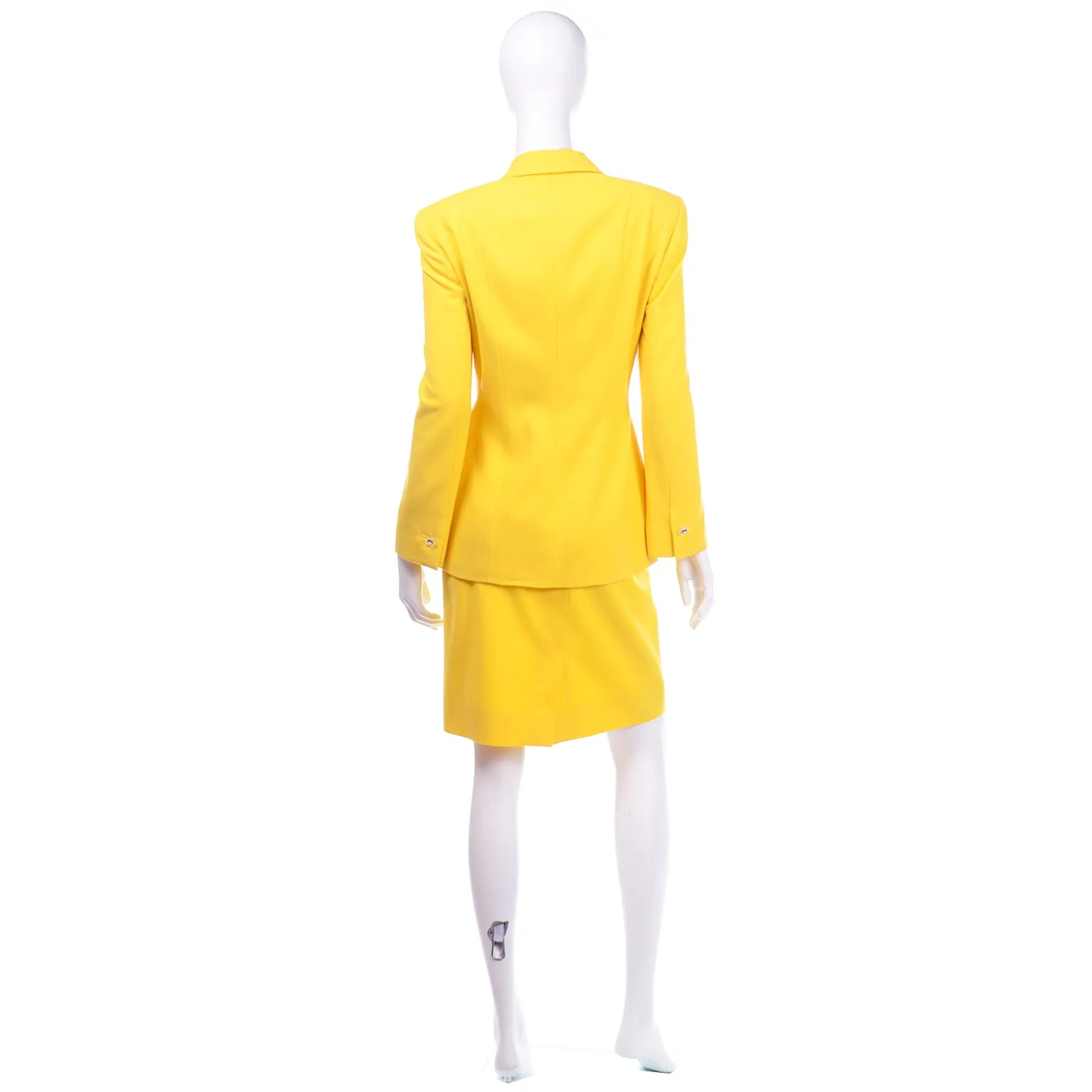 Vintage Escada Bright Yellow Skirt & Jacket Suit