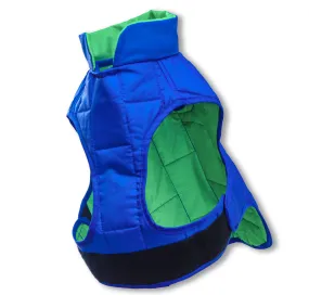 Waterproof Quilted Reversible Dog Jacket - Blue, 2 Sizes