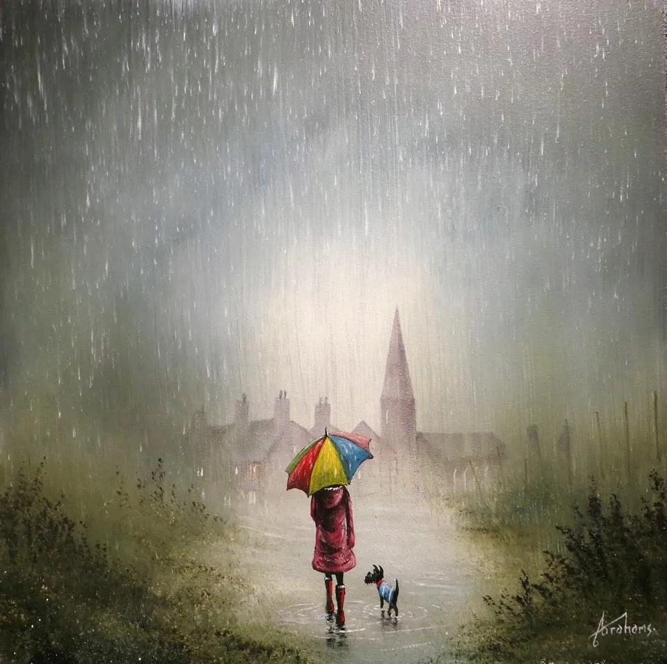 We Enjoy A Walk In The Rain Original by Danny Abrahams SOLD