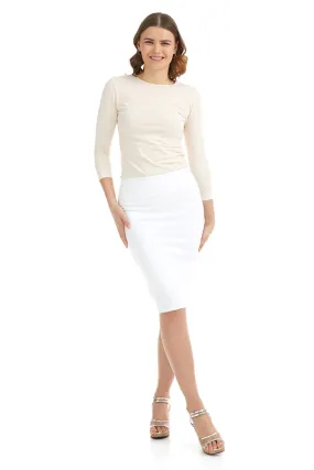 White Office Pencil Skirt for Women 'Houston'