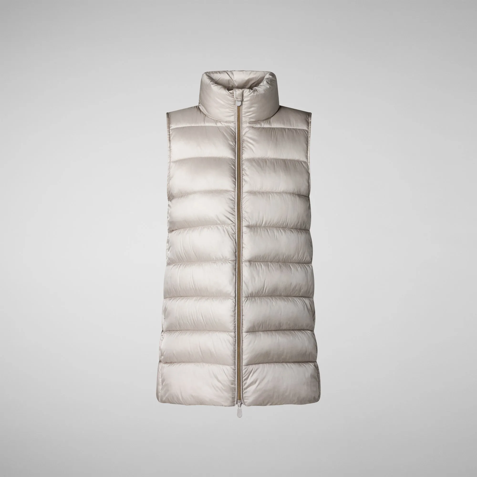 Women's quilted vest Coral in RAINY BEIGE