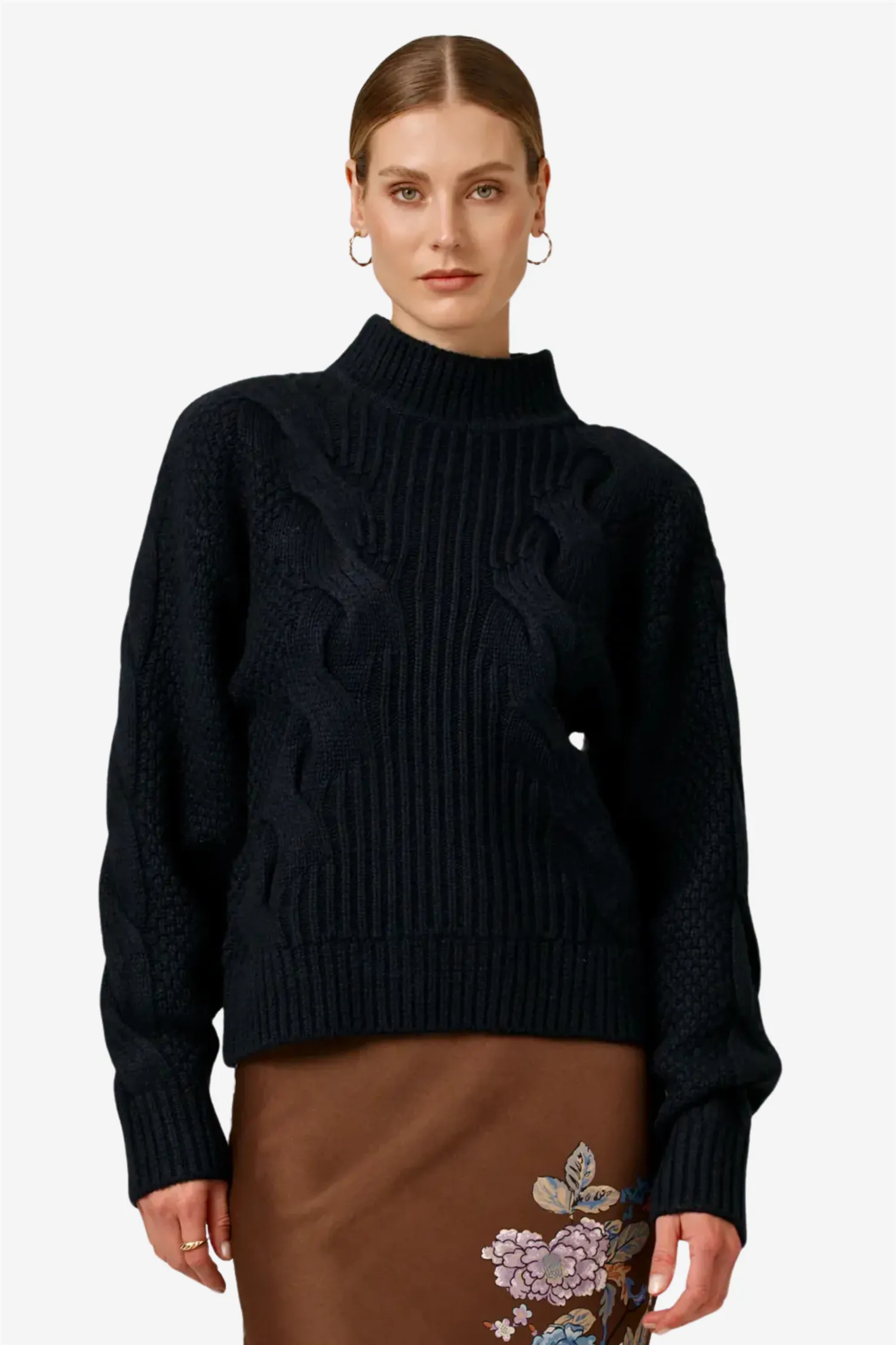 Wool Knit Turtleneck Navy