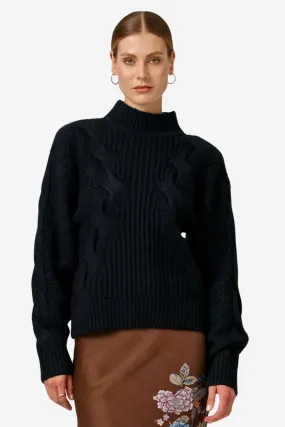 Wool Knit Turtleneck Navy