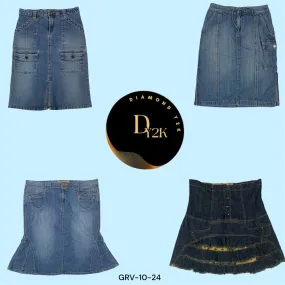 Y2K Midi Denim Skirt – Perfect for Retro Streetwear (GRV-10-024)